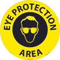 Eye Protection Area Walk-On Slip Guard Floor Sign 17" Circle | MFS254