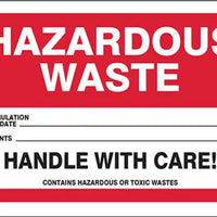 Hazardous Waste Container Labels 4"x6" Poly 25/PK | MHZW15EVP