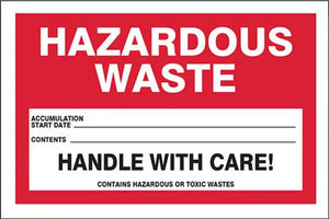Hazardous Waste Container Labels 4"x6" Poly 25/PK | MHZW15EVP