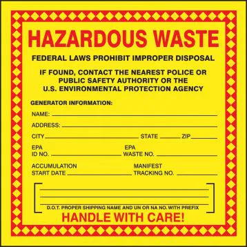 Hazardous Waste Container Labels 6