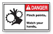 ANSI Z535 Danger Pinch Points Watch Your Hands Labels | ML-07