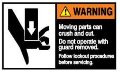 ANSI Z535 Warning Moving Parts Can Crush and Cut Labels | ML-14