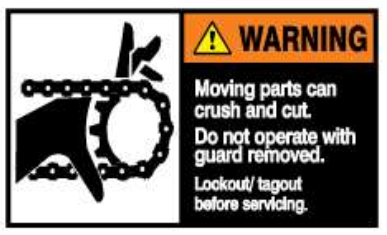 ANSI Z535 Warning Moving Parts Can Crush and Cut Labels | ML-16
