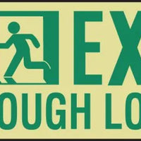 Glow-In-The-Dark Safety Sign: Exit Through Lobby | MLNY512