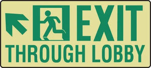 Glow-In-The-Dark Safety Sign: Exit Through Lobby | MLNY513