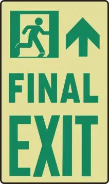 Glow-In-The-Dark Safety Sign: Final Exit | MLNY516