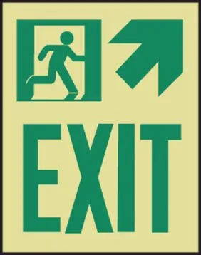 Glow-In-The-Dark Safety Sign: Exit (Right Arrow) | MLNY521