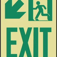 Glow-In-The-Dark Safety Sign: Exit (Left Arrow) | MLNY524