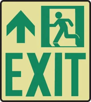 Glow-In-The-Dark Safety Sign: Exit | MLNY525