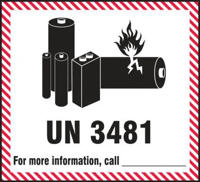 UN3481 Shipping Labels 4.3