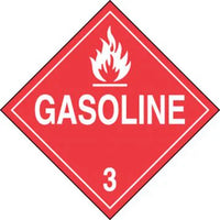 Gasoline USDOT Placard 10.75"x10.75" Adhesive Vinyl | MPL304VS1