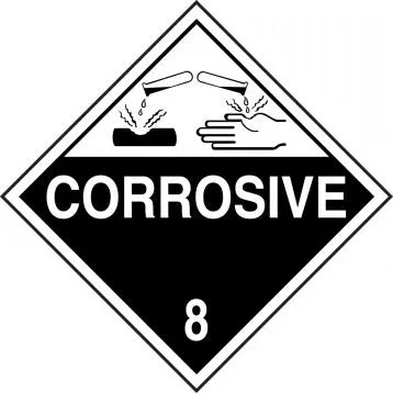 Corrosive Class 8 USDOT Placard 10.75