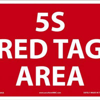 Red Tag Area Sign 14"x20" Plastic | MRTG522VP