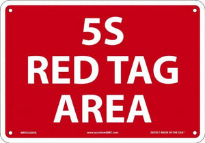 Red Tag Area Sign 14"x20" Plastic | MRTG522VP