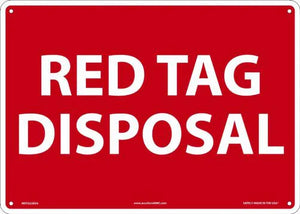 Red Tag Disposal Sign 7"x10" Plastic | MRTG527VP