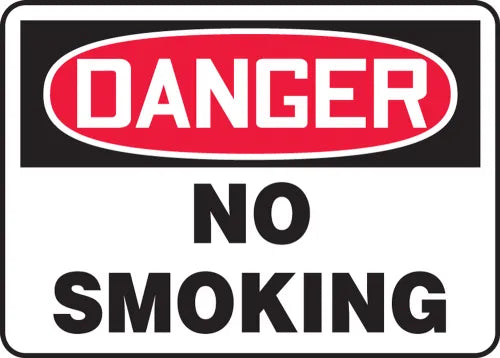 Safety Sign, DANGER NO SMOKING, 10