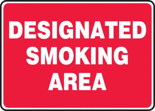 Safety Sign, DESIGNATED SMOKING AREA, 7