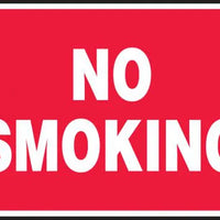 Safety Sign, NO SMOKING, 7" x 10", Adhesive Vinyl