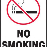 Safety Sign, NO SMOKING (Graphic), 10" x 7", Plastic