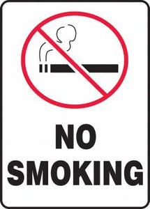 Safety Sign, NO SMOKING (Graphic), 10" x 7", Adhesive Vinyl
