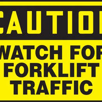 Caution Watch For Forklift Traffic 10"x14" Adhesive Vinyl | MVHR633VS