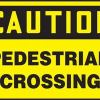Safety Sign, CAUTION PEDESTRIAN CROSSING, 10" x 14", Aluminum