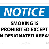 NOTICE, SMOKING IS PROHIBITED EXCEPT IN DESIGNATED.., 10X14, PS VINYL