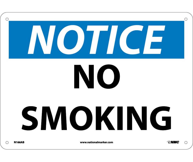 NOTICE, NO SMOKING, 10X14, .040 ALUM