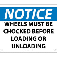 NOTICE, WHEELS MUST BE CHOCKED BEFORE LOADING OR.., 10X14, PS VINYL