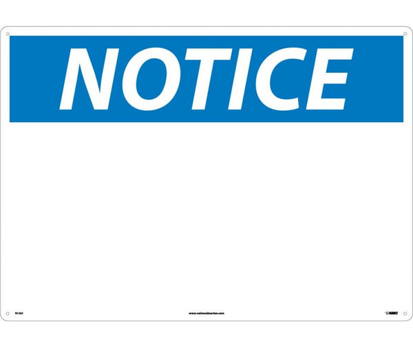 NOTICE, BLANK, 20X28, .040 ALUM
