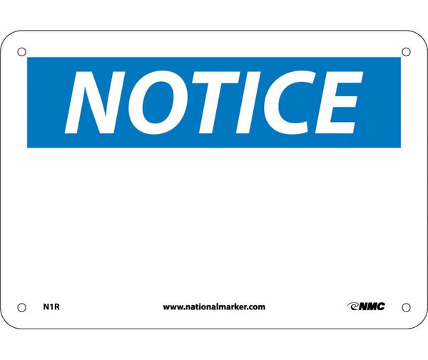 NOTICE, (HEADING ONLY), 7X10, RIGID PLASTIC