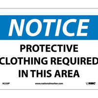 NOTICE, PROTECTIVE CLOTHING REQUIRED IN THIS AREA, 10X14, PS VINYL