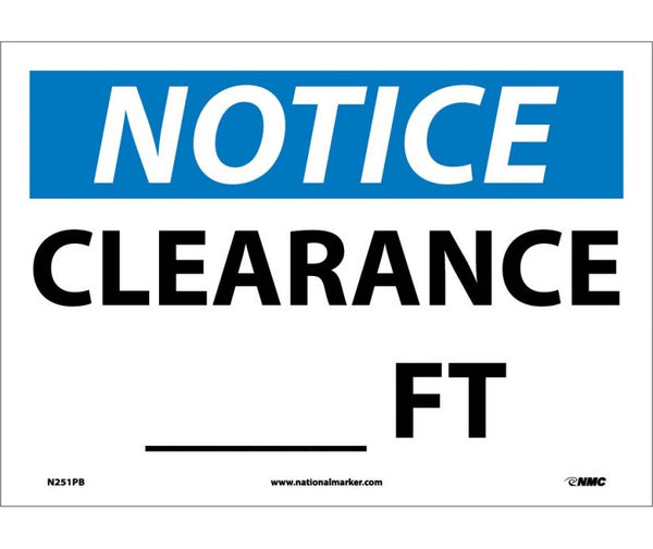 NOTICE, CLEARANCE___FT., 10X14, PS VINYL