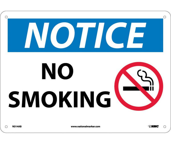 NOTICE, NO SMOKING, GRAPHIC, 10X14, .040 ALUM
