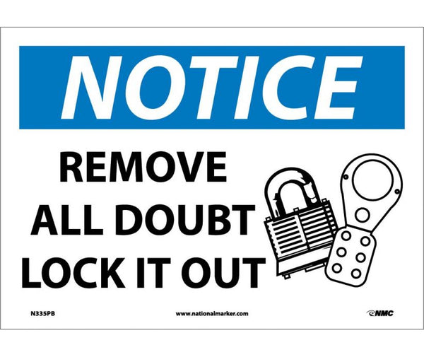 NOTICE, REMOVE ALL DOUBT LOCK IT OUT, GRAPHIC, 10X14, PS VINYL