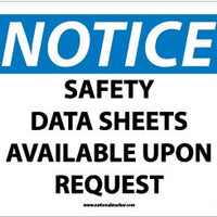 NOTICE, SAFETY DATA SHEETS AVAILABLE UPON REQUEST, 7X10, RIGID PLASTIC
