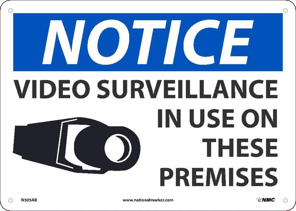 VIDEO SURVEILLANCE IN USE ON THESE PREMISES, 10X14, .040 ALUM SIGN