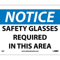 NOTICE, SAFETY GLASSES REQUIRED IN THIS AREA, 10X14, PS VINYL