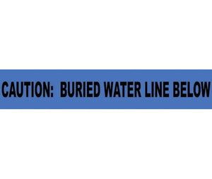 NON-DETECTABLE UNDERGROUND TAPE, CAUTION BURIED WATER LINE BELOW, 3"X1000'