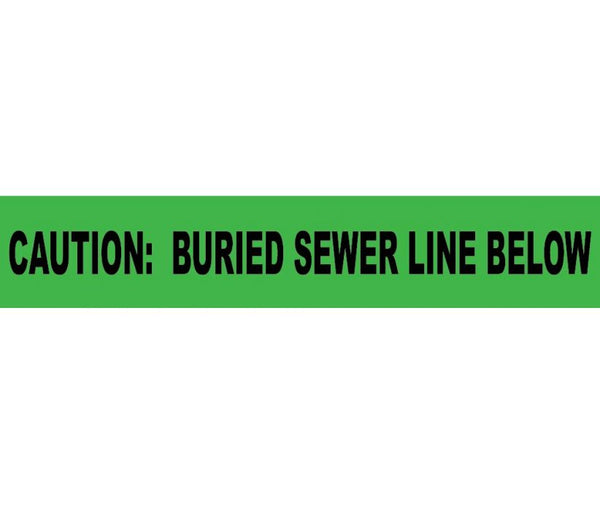 NON-DETECTABLE UNDERGROUND TAPE, CAUTION BURIED SEWER LINE BELOW, 3