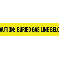 NON-DETECTABLE UNDERGROUND TAPE, CAUTION BURIED GAS LINE BELOW, 3"X1000'