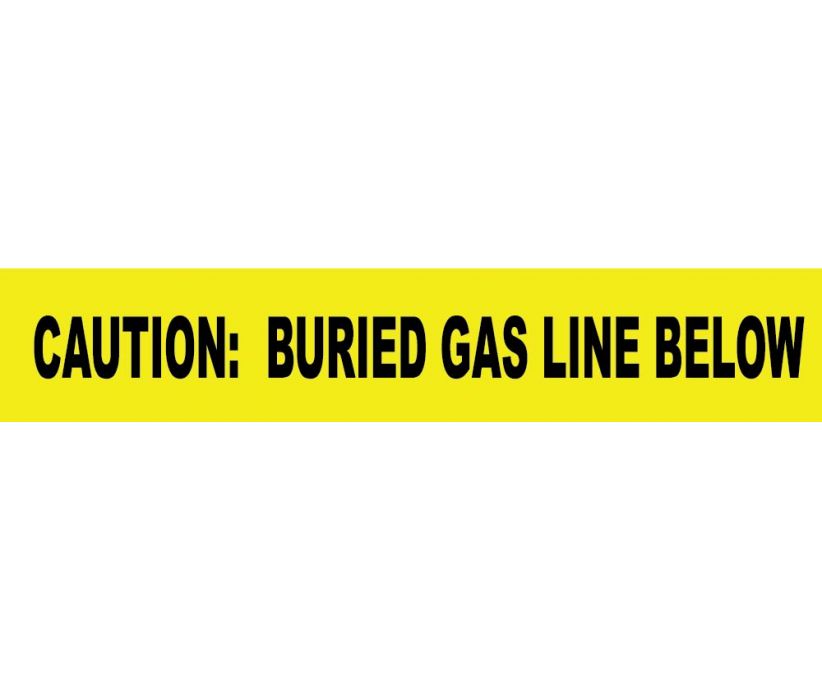 NON-DETECTABLE UNDERGROUND TAPE, CAUTION BURIED GAS LINE BELOW, 6