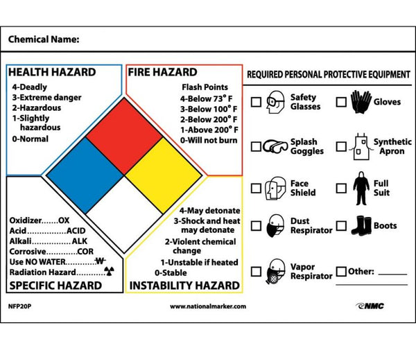 NFPA PROTECTIVE EQUIPMENT LABEL, 5X7, PS VINYL