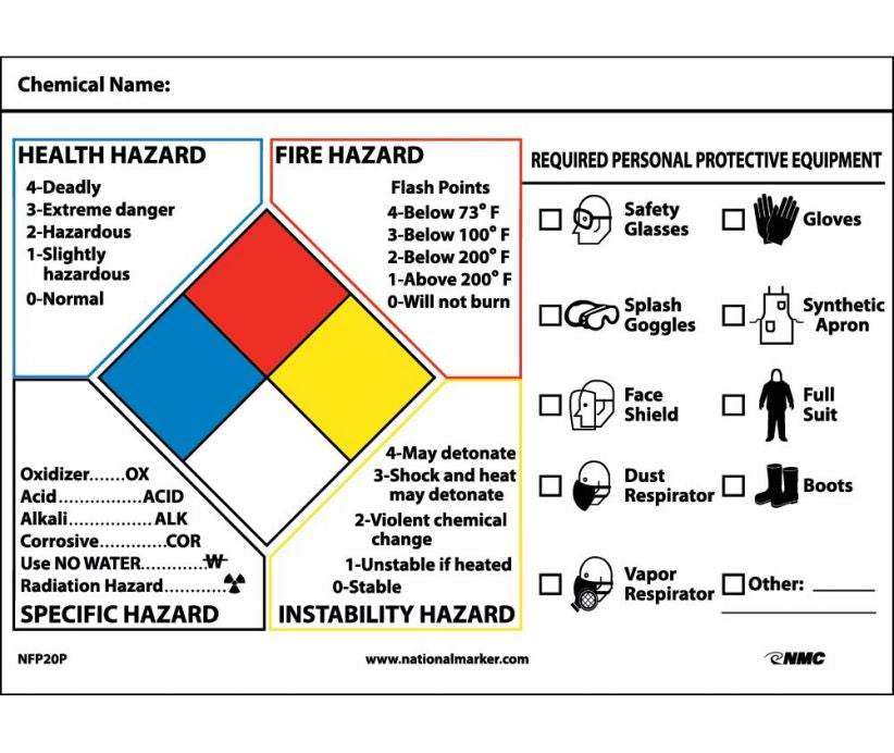 NFPA PROTECTIVE EQUIPMENT LABEL, 5X7, PS VINYL