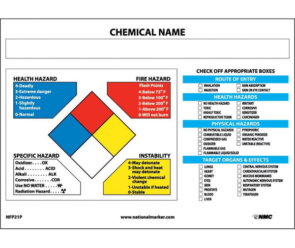 NFPA TARGE ORGAN LABEL, 5X7, PS VINYL