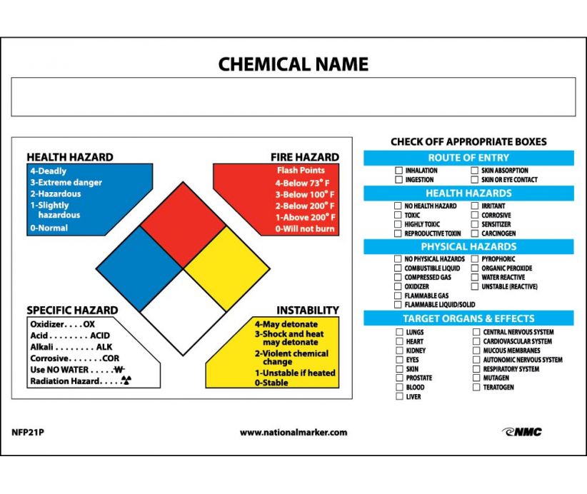 NFPA TARGE ORGAN LABEL, 5X7, PS VINYL