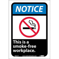 NOTICE, THIS IS A SMOKE-FREE WORKPLACE (W/GRAPHIC), 10X7, PS VINYL