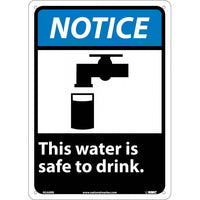NOTICE, THIS WATER IS SAFE TO DRINK (W/GRAPHIC), 14X10, RIGID PLASTIC