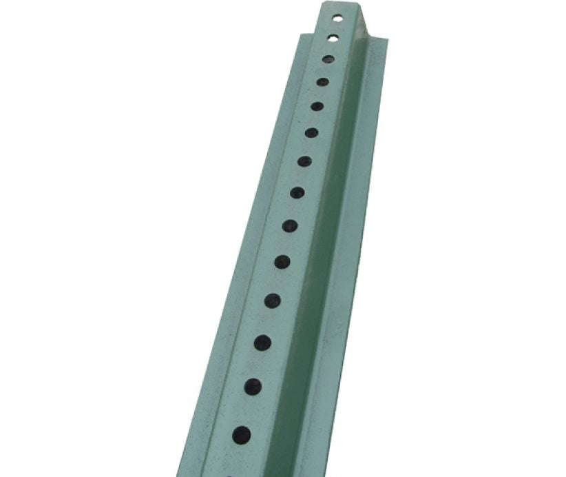 SIGN POST, STEEL, GREEN, 4 FT.  2# BAKED GREEN ENAMEL, PUNCHED WITH 3/8 DIA. HOLES 1 in. ON CENTER FULL LENGTH