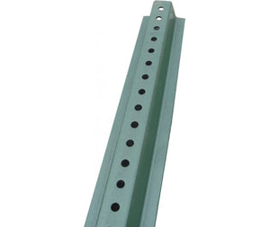 SIGN POST, STEEL, GREEN, 8 FT.  2# BAKED GREEN ENAMEL, PUNCHED WITH 3/8 DIA. HOLES 1 in. ON CENTER FULL LENGTH